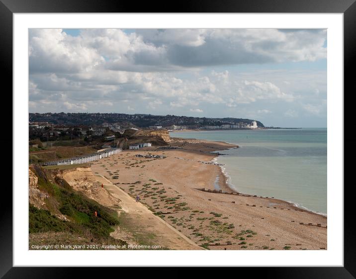Bexhill to Hastings Coastline. Framed Mounted Print by Mark Ward