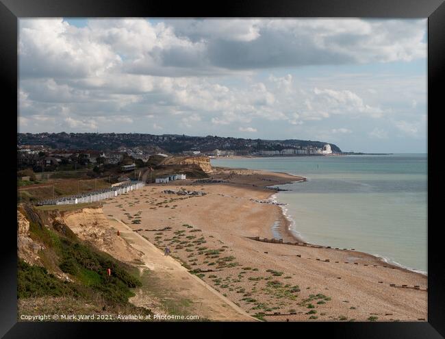 Bexhill to Hastings Coastline. Framed Print by Mark Ward