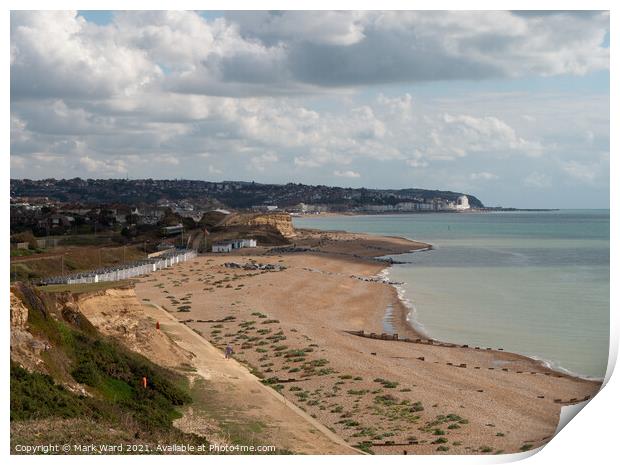 Bexhill to Hastings Coastline. Print by Mark Ward