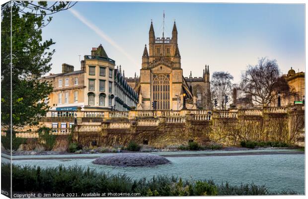 Parade Gardens  and Bath Abbey Canvas Print by Jim Monk