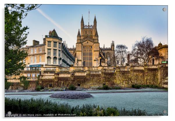 Parade Gardens  and Bath Abbey Acrylic by Jim Monk
