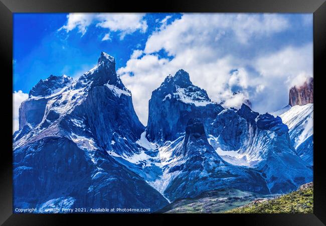 Paine Horns Torres del Paine National Park Chile Framed Print by William Perry
