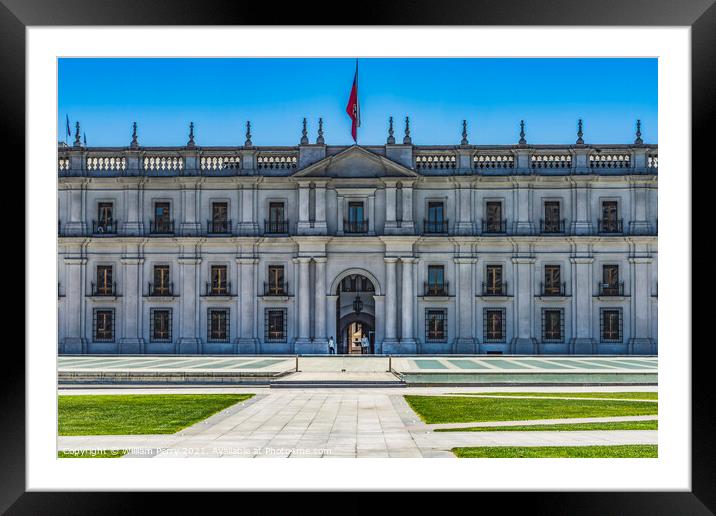 La Moneda President's Palace Santiago Chile Framed Mounted Print by William Perry