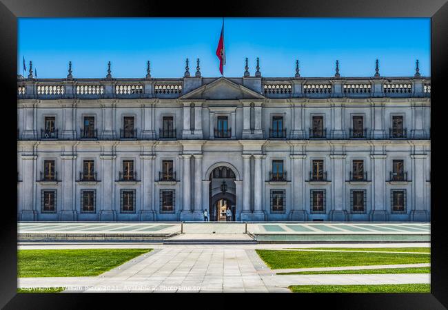 La Moneda President's Palace Santiago Chile Framed Print by William Perry