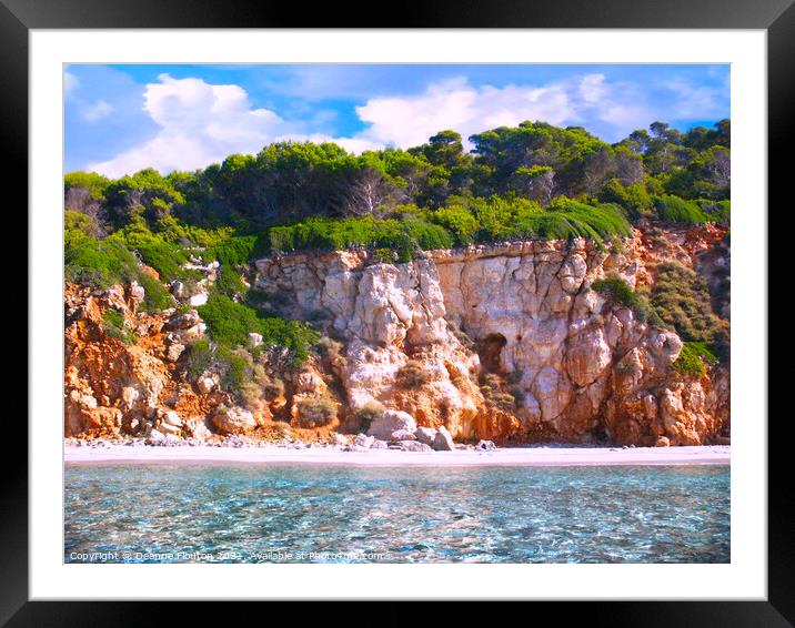 Binigaus Cliffs Menorca Spain Framed Mounted Print by Deanne Flouton