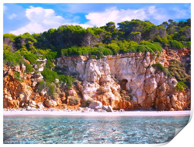 Binigaus Cliffs Menorca Spain Print by Deanne Flouton