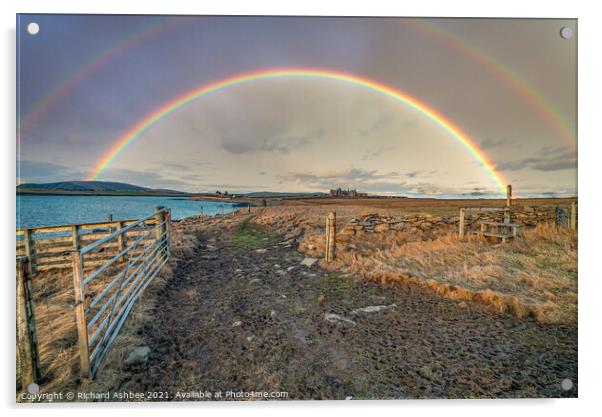 Shetland double rainbow Acrylic by Richard Ashbee