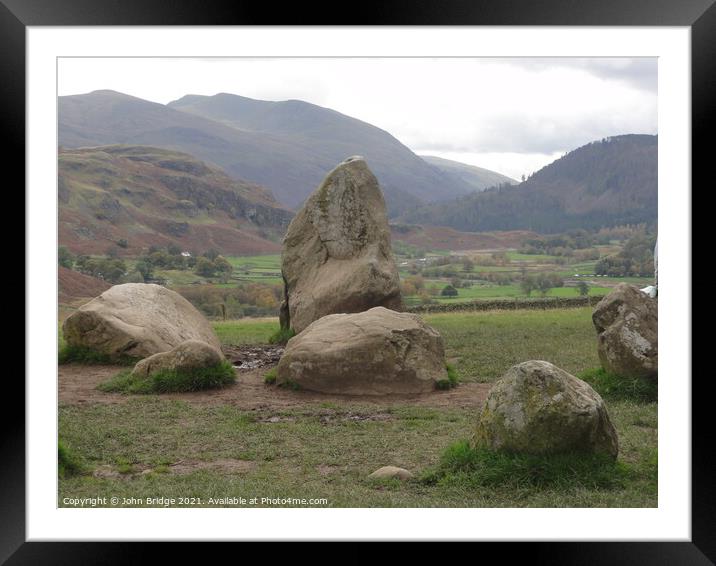 Ancient Rocks in the Lake District Framed Mounted Print by John Bridge