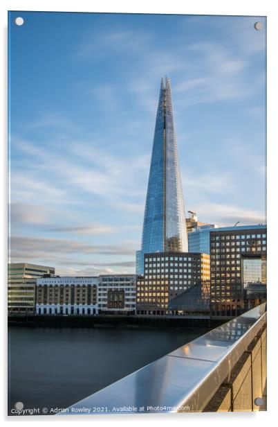 The Shard at Sunset Acrylic by Adrian Rowley
