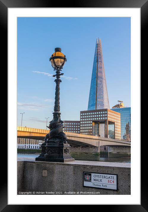 The Shard of London from the Thames Path Framed Mounted Print by Adrian Rowley