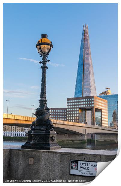 The Shard of London from the Thames Path Print by Adrian Rowley