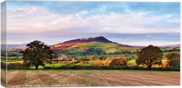 Skirrid Mountain's Autumn Dawn Awakening Canvas Print by Philip Veale