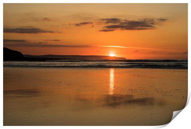 Beach Sunset at Westward Ho! Print by Tony Twyman