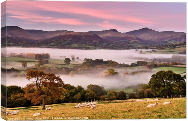 Brecon Beacons Dragons Breath. Canvas Print by Philip Veale