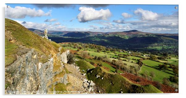 Sugar Loaf & Lonely Shepherd Panoramic. Acrylic by Philip Veale