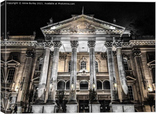Newcastle's Theatre Royal at night Canvas Print by Aimie Burley