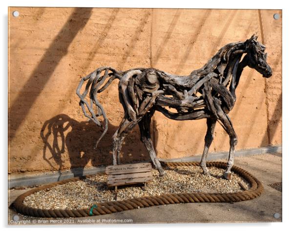 Wooden Horse Sculpture Acrylic by Brian Pierce