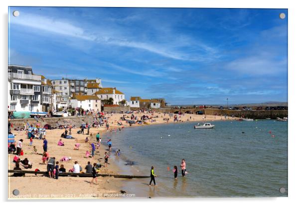 St Ives harbour beach in summer Acrylic by Brian Pierce