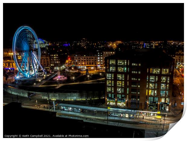 Manchester at Night Print by Keith Campbell