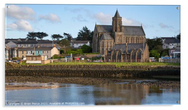 St Elwyn's Church. Hayle. Cornwall Acrylic by Brian Pierce