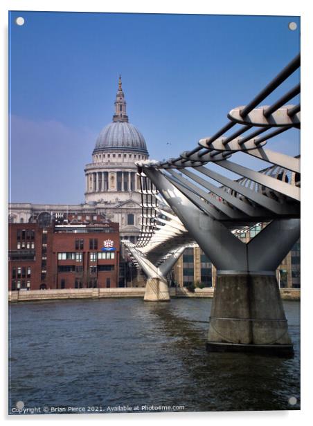Millennium Bridge, London Acrylic by Brian Pierce