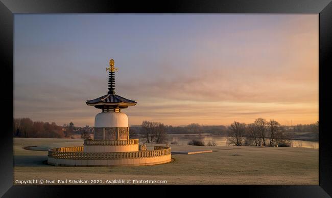 The Peace Pagoda at Willen Lake in Milton Keynes Framed Print by Jean-Paul Srivalsan