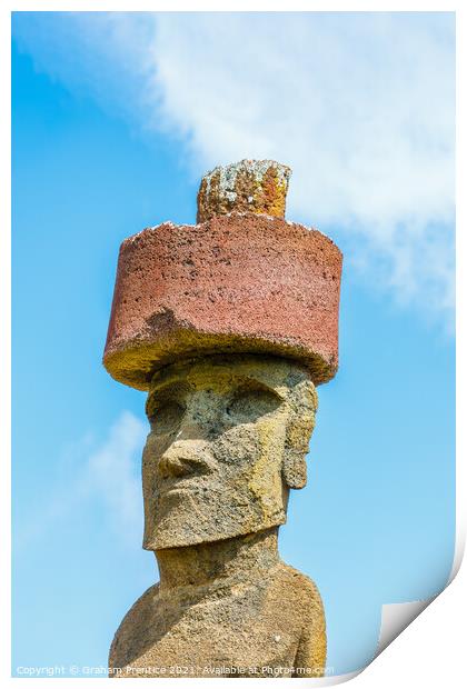 Easter Island Statue Print by Graham Prentice