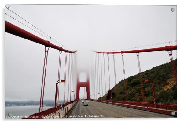 Wide-angle abstract view of a Golden Gate Bridge Acrylic by PhotOvation-Akshay Thaker