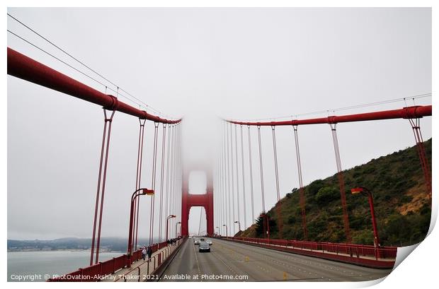 Wide-angle abstract view of a Golden Gate Bridge Print by PhotOvation-Akshay Thaker