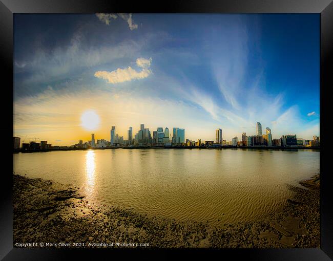 Canary Wharf Riverside Framed Print by Mark Oliver