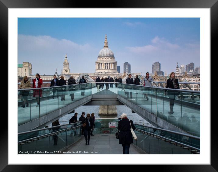 Millennium Bridge, London Framed Mounted Print by Brian Pierce