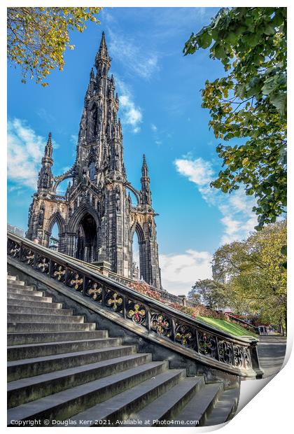 Scott Monument, Edinburgh Print by Douglas Kerr