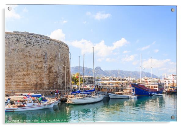 View of Kyrenia harbour, Northern Cyprus Acrylic by Kevin Hellon