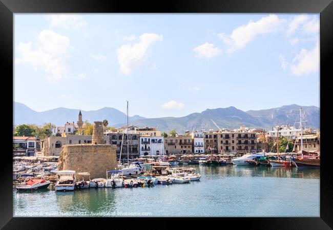 View of Kyrenia harbour, Northern Cyprus Framed Print by Kevin Hellon