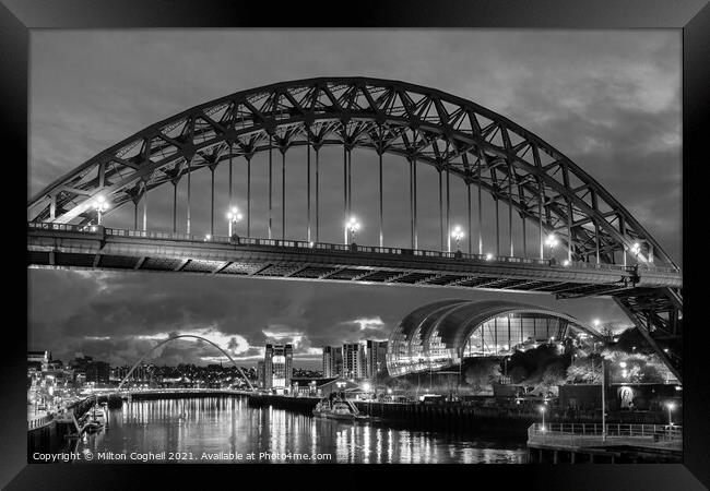 Tyne Bridge and the River Tyne Framed Print by Milton Cogheil