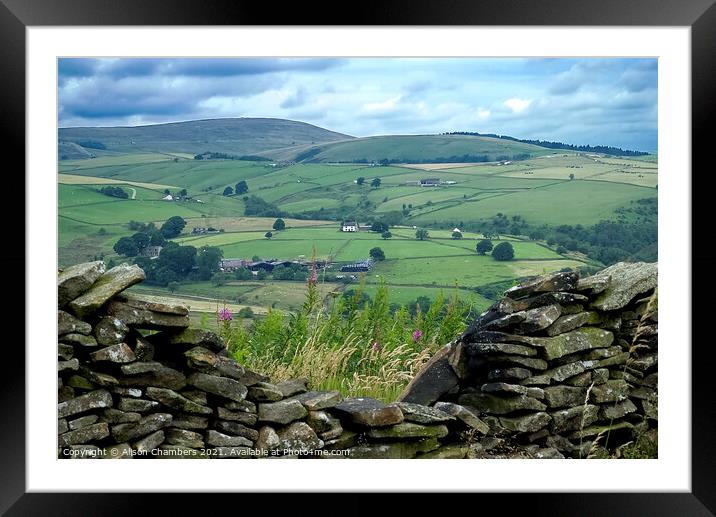 Staffordshire Peak District View Framed Mounted Print by Alison Chambers