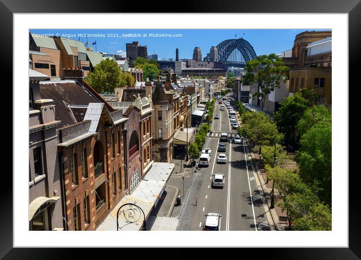 George Street in The Rocks, Sydney Framed Mounted Print by Angus McComiskey