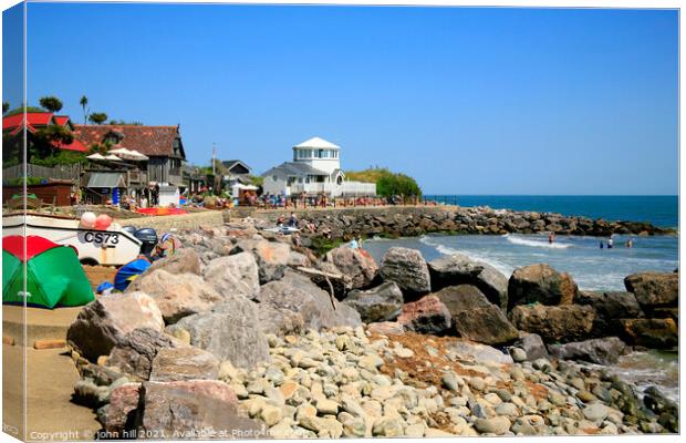 Sea protection at Steephill Cove Canvas Print by john hill