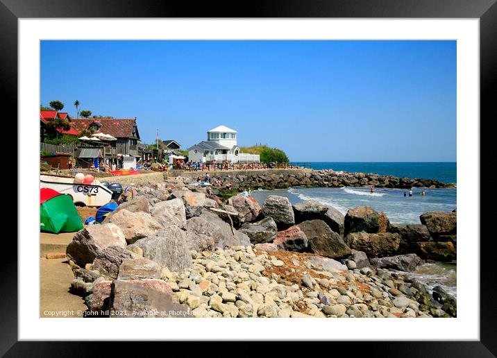Sea protection at Steephill Cove Framed Mounted Print by john hill