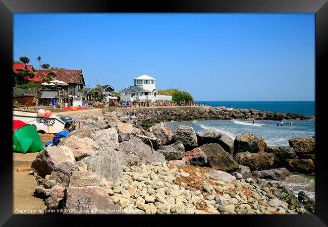 Sea protection at Steephill Cove Framed Print by john hill
