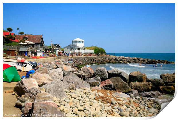 Sea protection at Steephill Cove Print by john hill