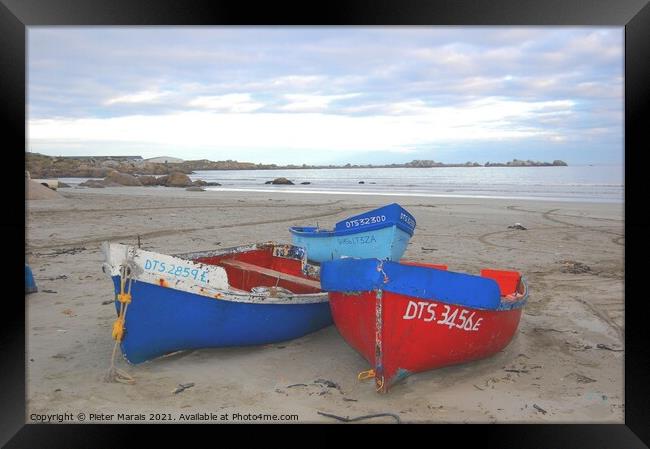 Fisherman boats Paternoster South Africa Framed Print by Pieter Marais