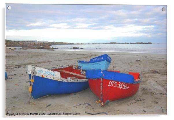 Fisherman boats Paternoster South Africa Acrylic by Pieter Marais