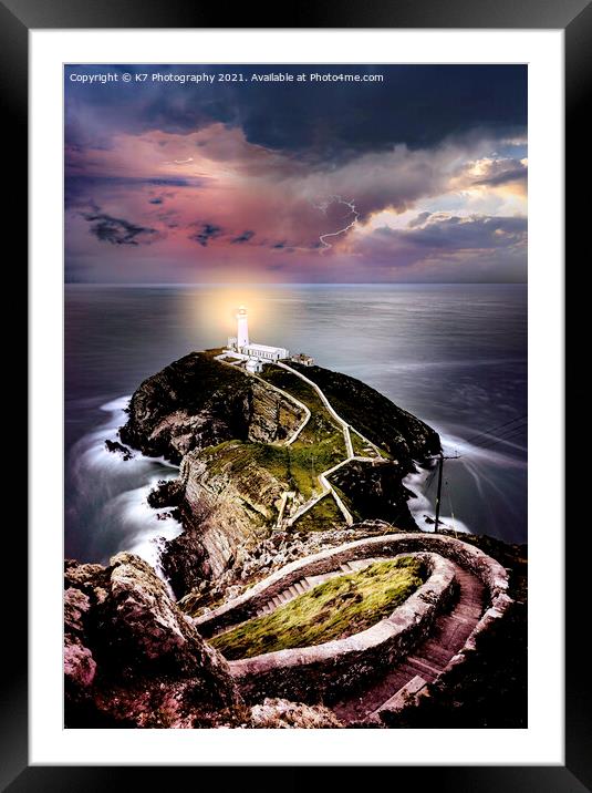 Storm Over South Stack Lighthouse, Anglesey Framed Mounted Print by K7 Photography