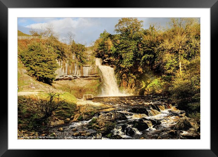 Thornton Force on the river Twiss Ingleton Framed Mounted Print by Diana Mower