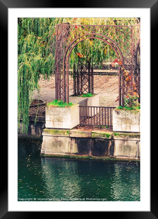 Pergola next to Seine Framed Mounted Print by Vicente Sargues