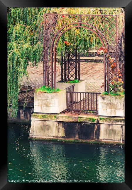 Pergola next to Seine Framed Print by Vicente Sargues