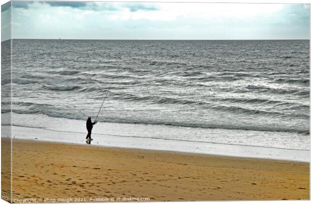 Fishing on the coast Canvas Print by Philip Gough
