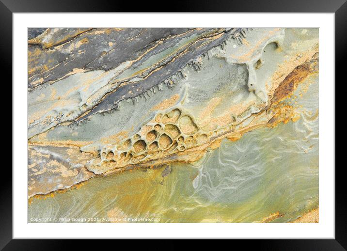 Abstract rock Framed Mounted Print by Philip Gough