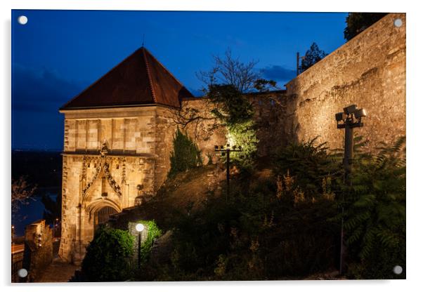 Sigismund Gate and Wall of Bratislava Castle Acrylic by Artur Bogacki